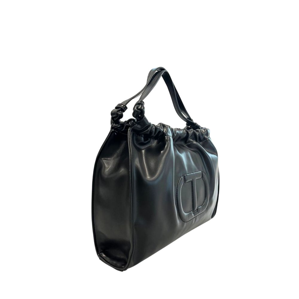 Borsa a tracolla da donna Twinset in PU nero