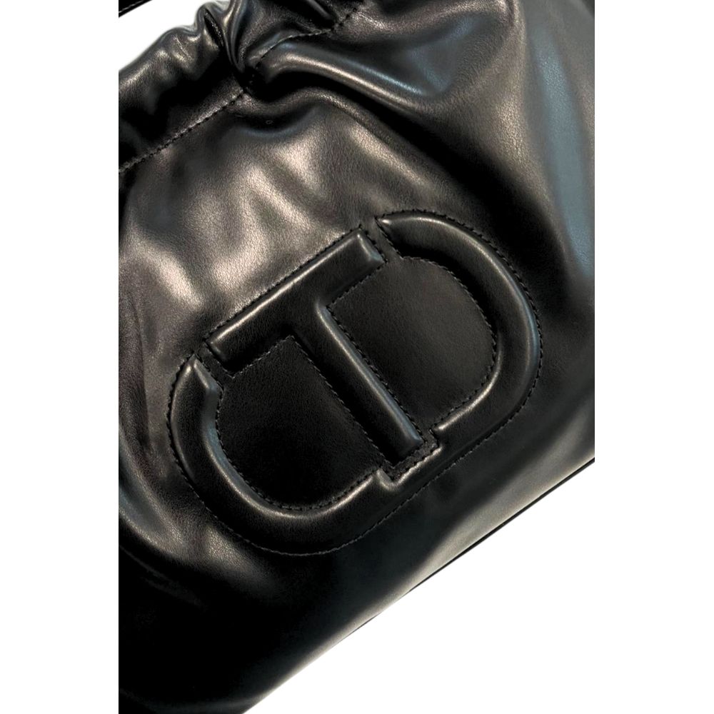 Borsa a tracolla da donna Twinset in PU nero