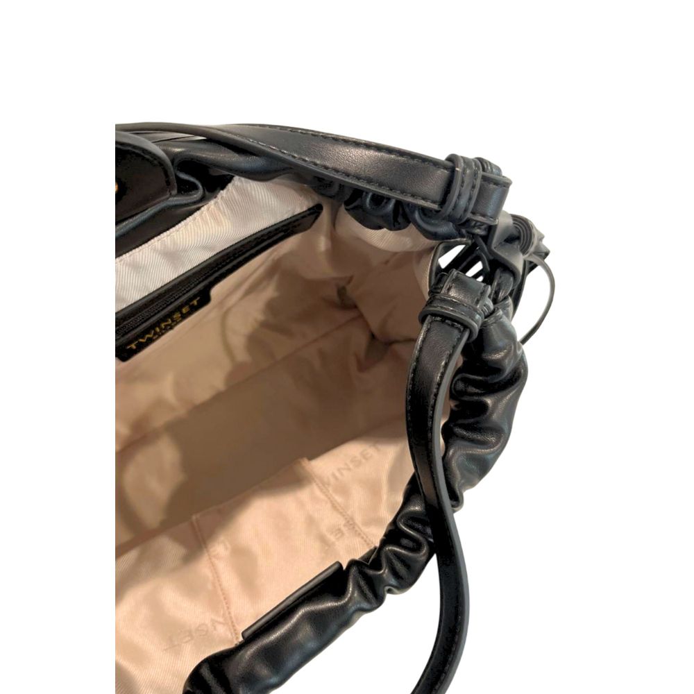 Borsa a tracolla da donna Twinset in PU nero
