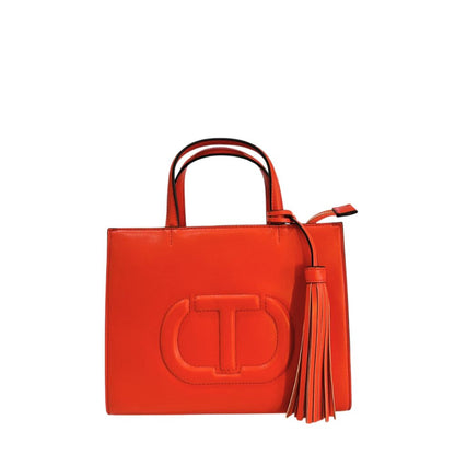 Borsa a mano da donna in similpelle arancione Twinset