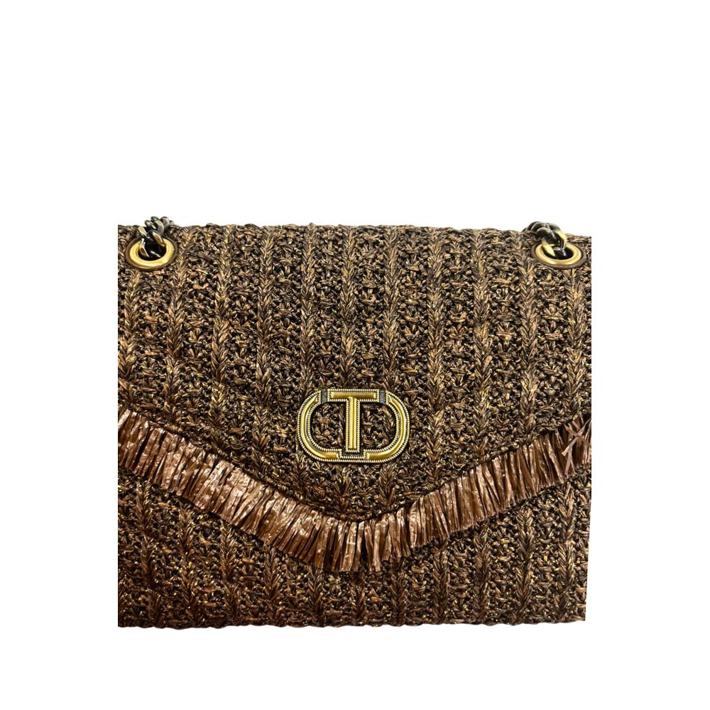 Borsa a tracolla da donna in polipropilene marrone Twinset
