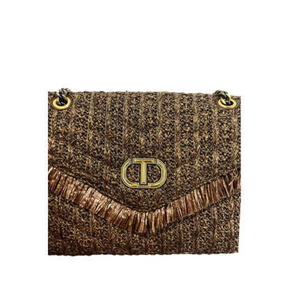 Borsa a tracolla da donna in polipropilene marrone Twinset