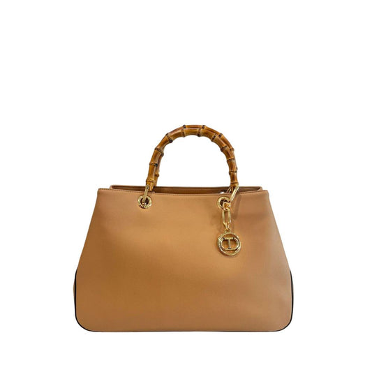 Borsa a mano da donna Twinset in PU marrone