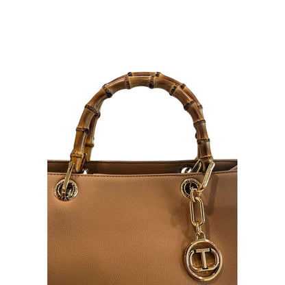 Borsa a mano da donna Twinset in PU marrone