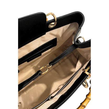 Borsa a mano da donna Twinset in PU nero