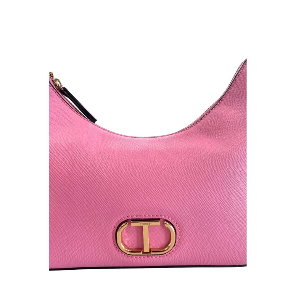 Borsa a tracolla da donna in PU rosa Twinset