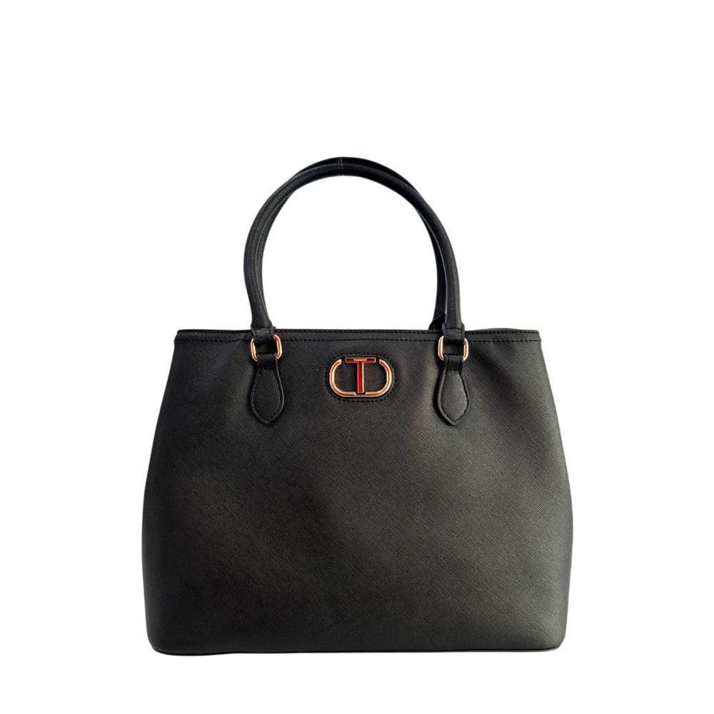 Borsa a tracolla da donna in poliuretano giallo Twinset