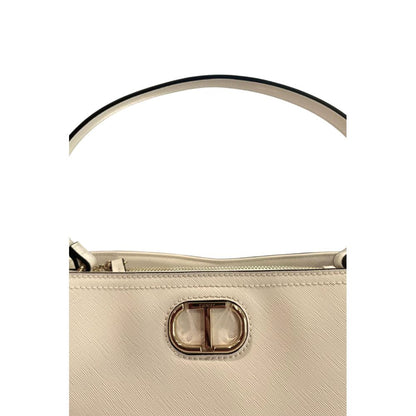 Borsa a mano da donna Twinset in PU bianco