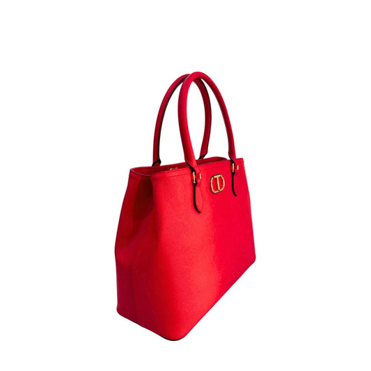 Borsa a mano da donna Twinset in PU bianco