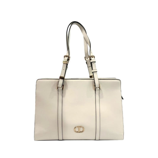 Borsa a tracolla da donna Twinset in PU bianco