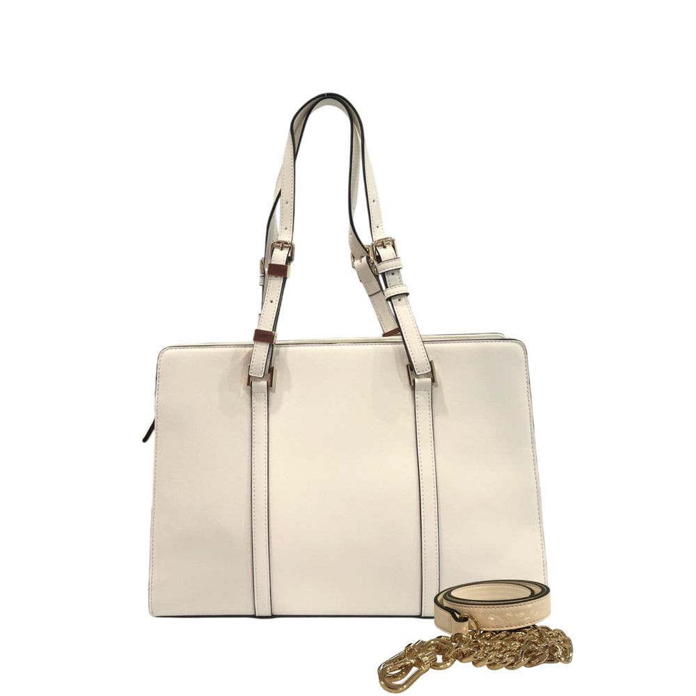 Borsa a tracolla da donna Twinset in PU bianco
