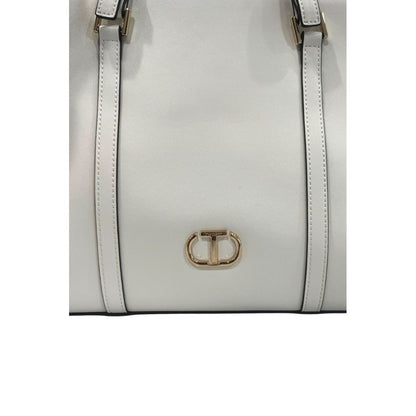 Borsa a tracolla da donna Twinset in PU bianco