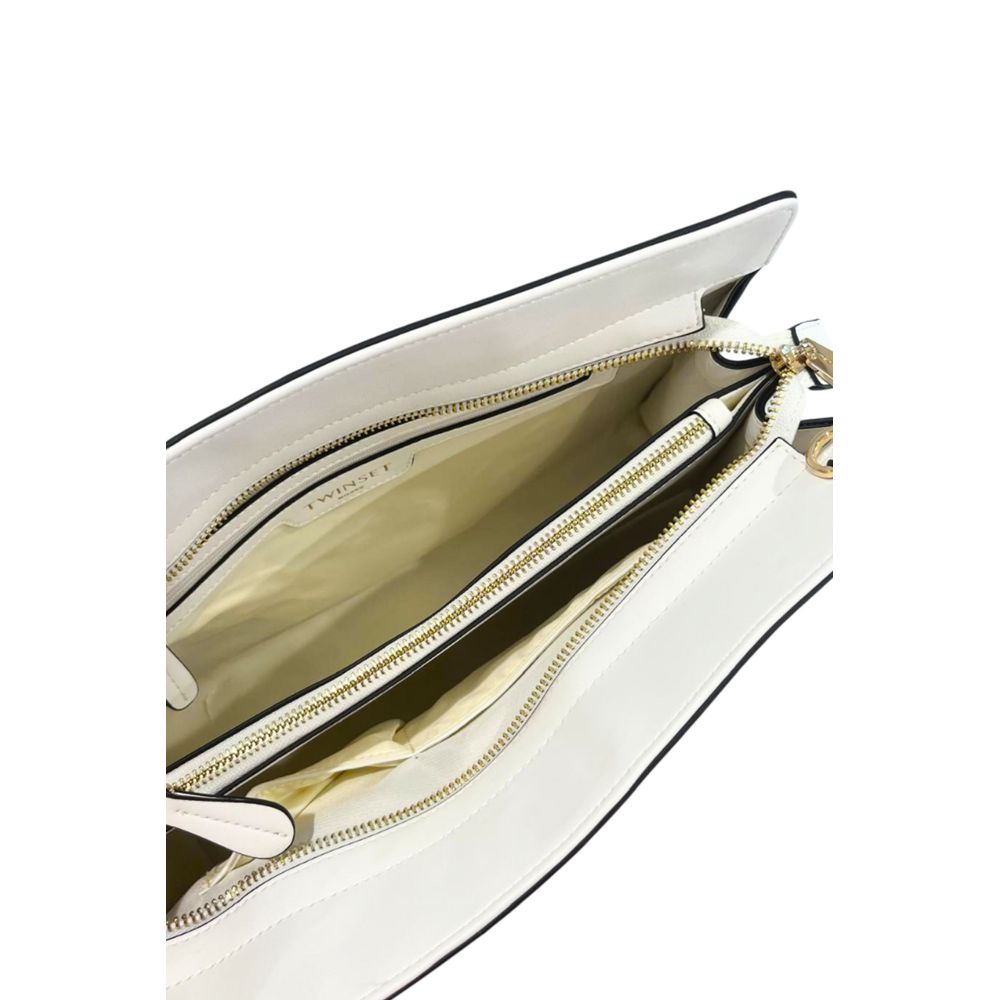Borsa a tracolla da donna Twinset in PU bianco