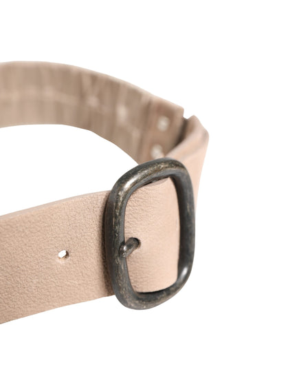 GF Ferre Women Beige Polyester Silver Metal Buckle Waist Belt