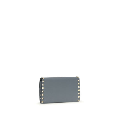 Valentino Garavani Blue Calf Leather Bos Taurus Wallet