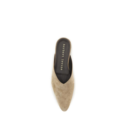 Herbert Levine Beige Calf Leather Bos Taurus Mules