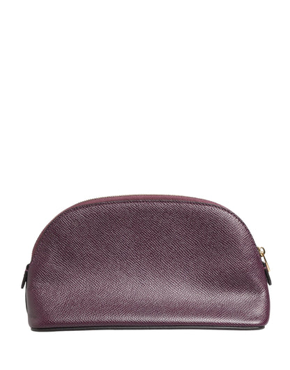Dolce & Gabbana Dark Purple Leather DG Logo Zip Around Hand Purse Wallet