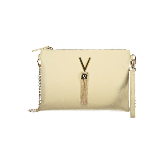 Mario Valentino Beige Polyurethane Women's Bag with Removable Chain Shoulder Strap