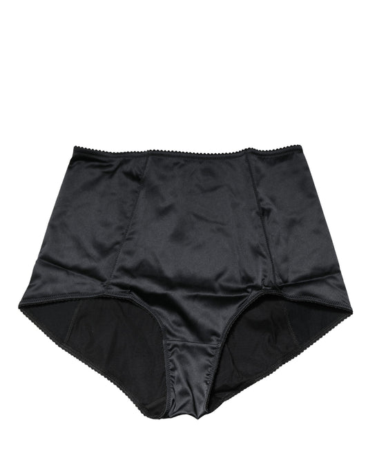 Dolce & Gabbana Black Silk Blend High Waist Girdle Panty Underwear