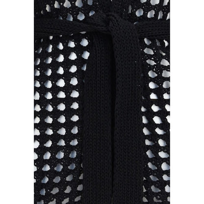 Max Mara Pure Black Cotton Cardigan