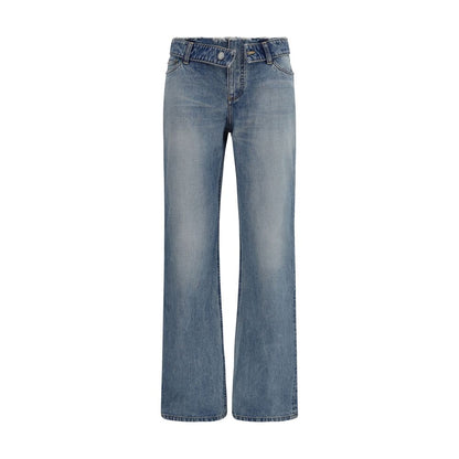 Alexander McQueen Blue Cotton Straight-Leg Jeans
