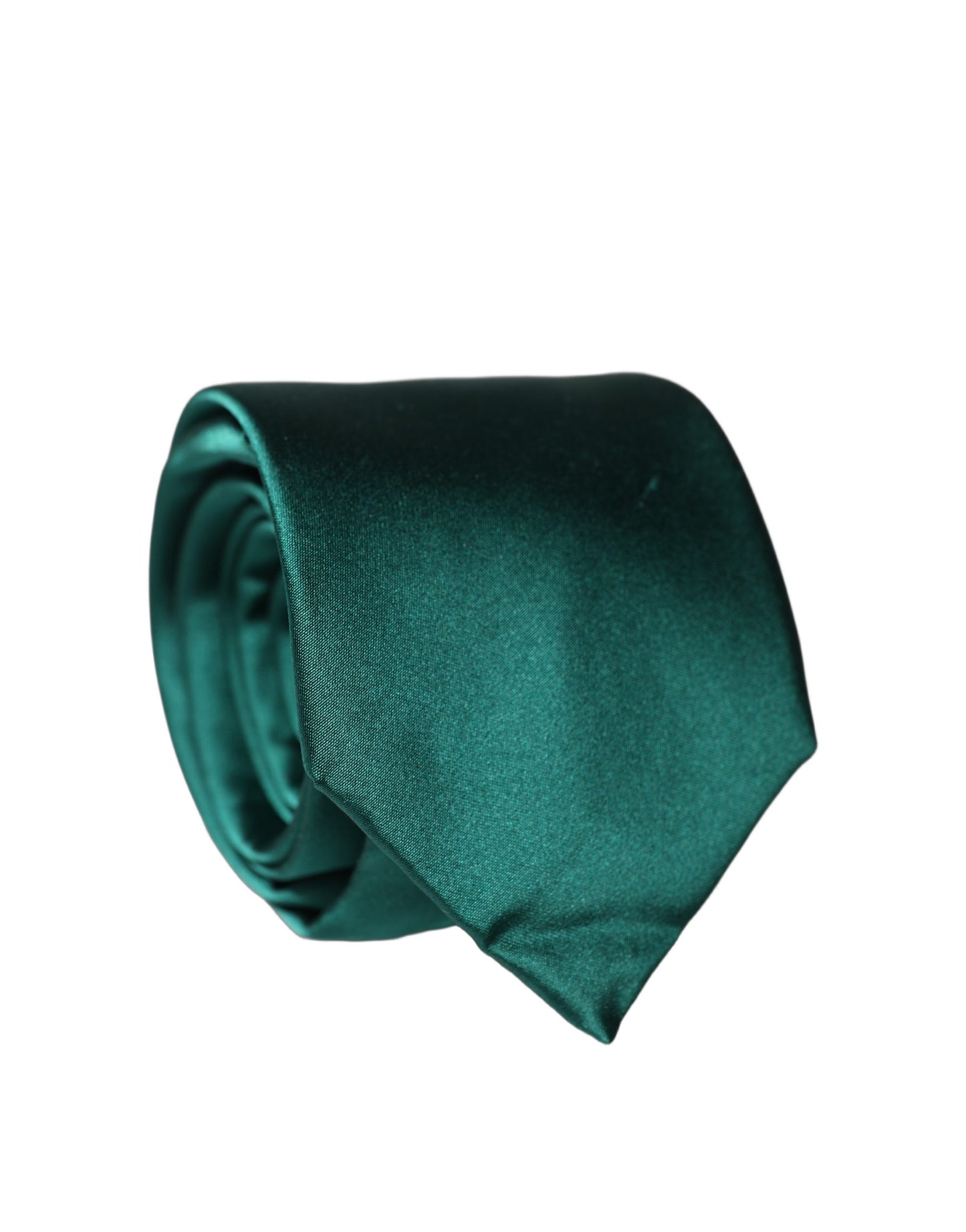 Dolce & Gabbana Dark Green Satin Silk Adjustable Women Tied Necktie Tie