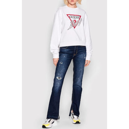 Guess Jeans White Cotton Sweatshirt