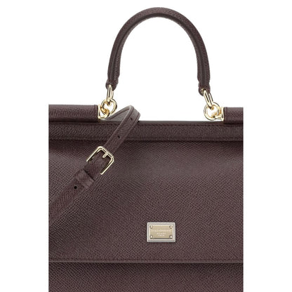 Dolce & Gabbana Brown Calf Leather Bos Taurus Shoulder Bag