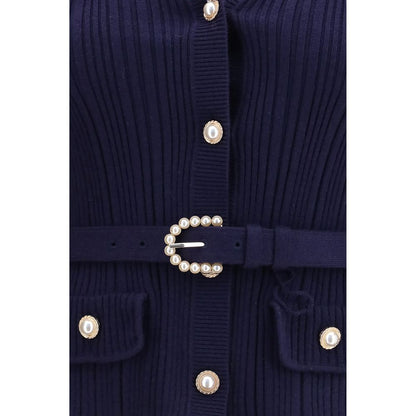 Self-Portrait Blue Polyamide Cardigan