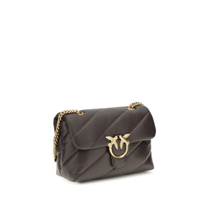 PINKO Brown Calf Leather Bos Taurus Shoulder Bag