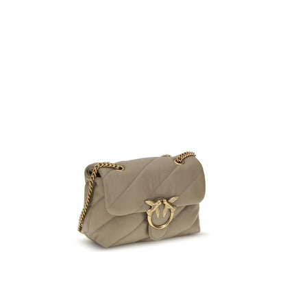 PINKO Beige Calf Leather Bos Taurus Shoulder Bag