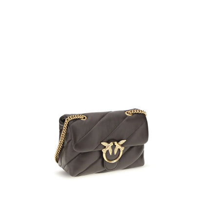 PINKO Brown Calf Leather Bos Taurus Shoulder Bag
