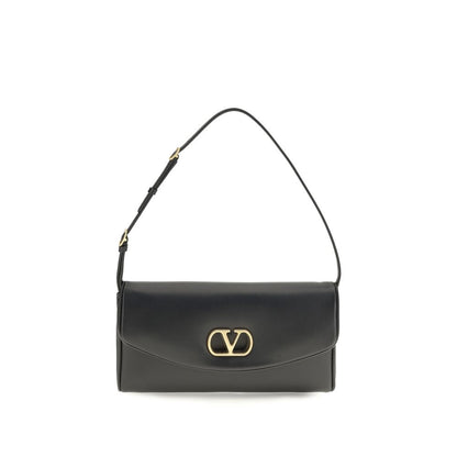 Valentino Garavani Brown Calf Leather Bos Taurus Shoulder Bag