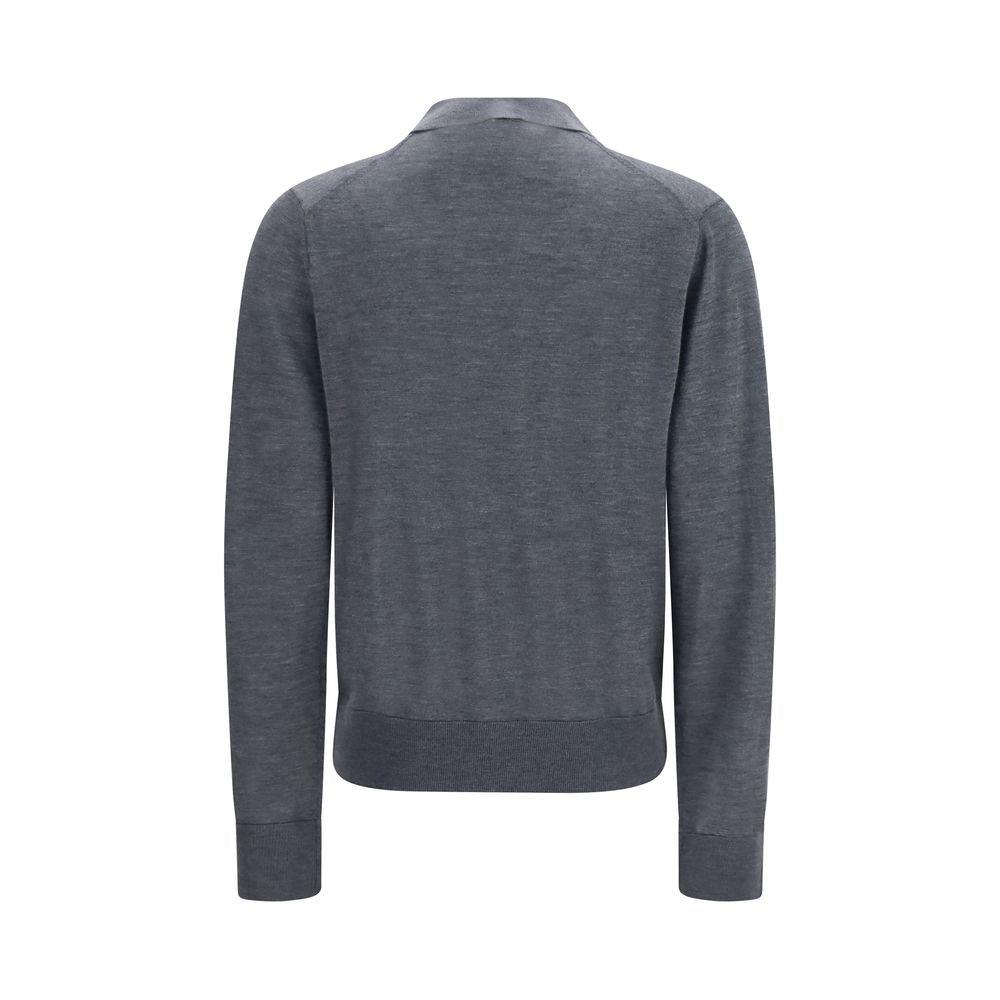 Loulou De Saison Gray Cashmere Polo Shirt