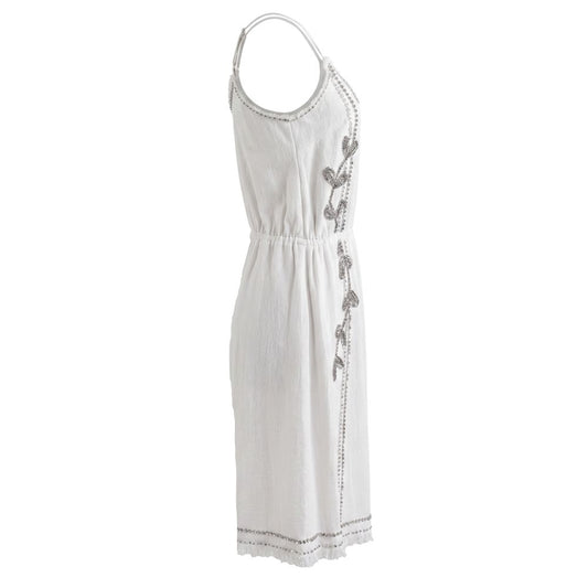 Trussardi Jeans White Cotton Women Dress