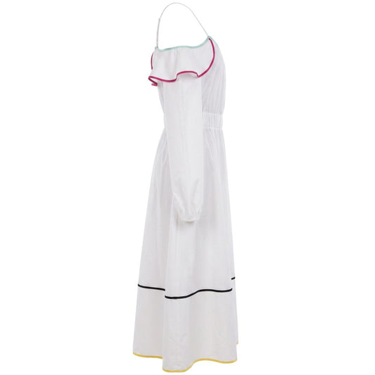 Trussardi Jeans White Cotton Women Dress