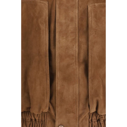 Magda Butrym Brown Suede Leather Bomber