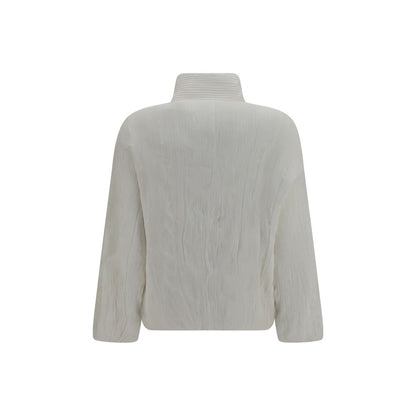 Gongdid Design White Polyester Full-Length Jacket