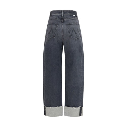 Mother Denim Black Cotton Cropped Jeans