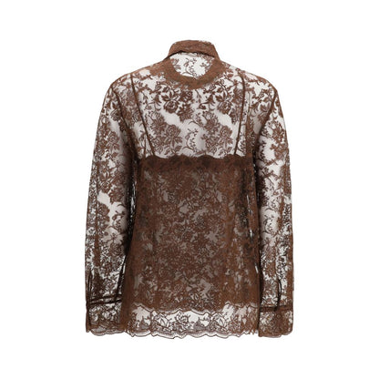 Ermanno Scervino Brown Polyester Shirt