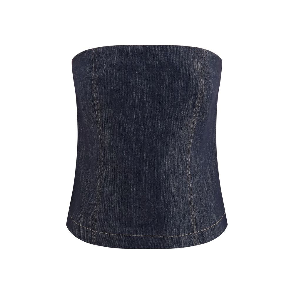 Brunello Cucinelli Blue Cotton Bodysuit