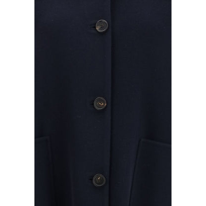'S Max Mara Blue Wool Oves Aries Coat