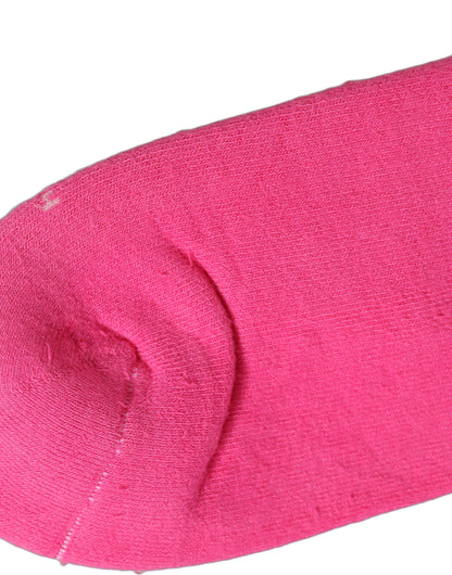 Dolce & Gabbana Pink Cotton Ribbed Mid Calf Women Accessory Socks