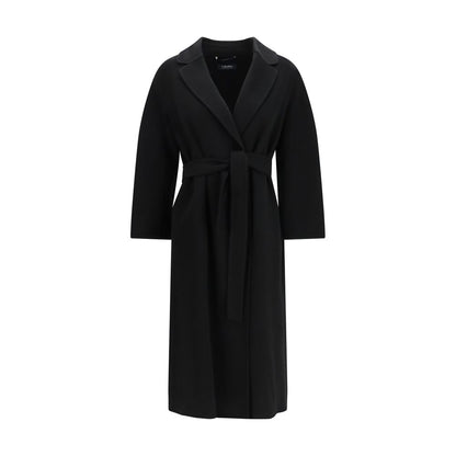 'S Max Mara Black Wool Oves Aries Coat