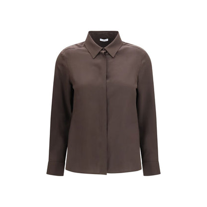 Lardini Brown Silk Dress Shirt