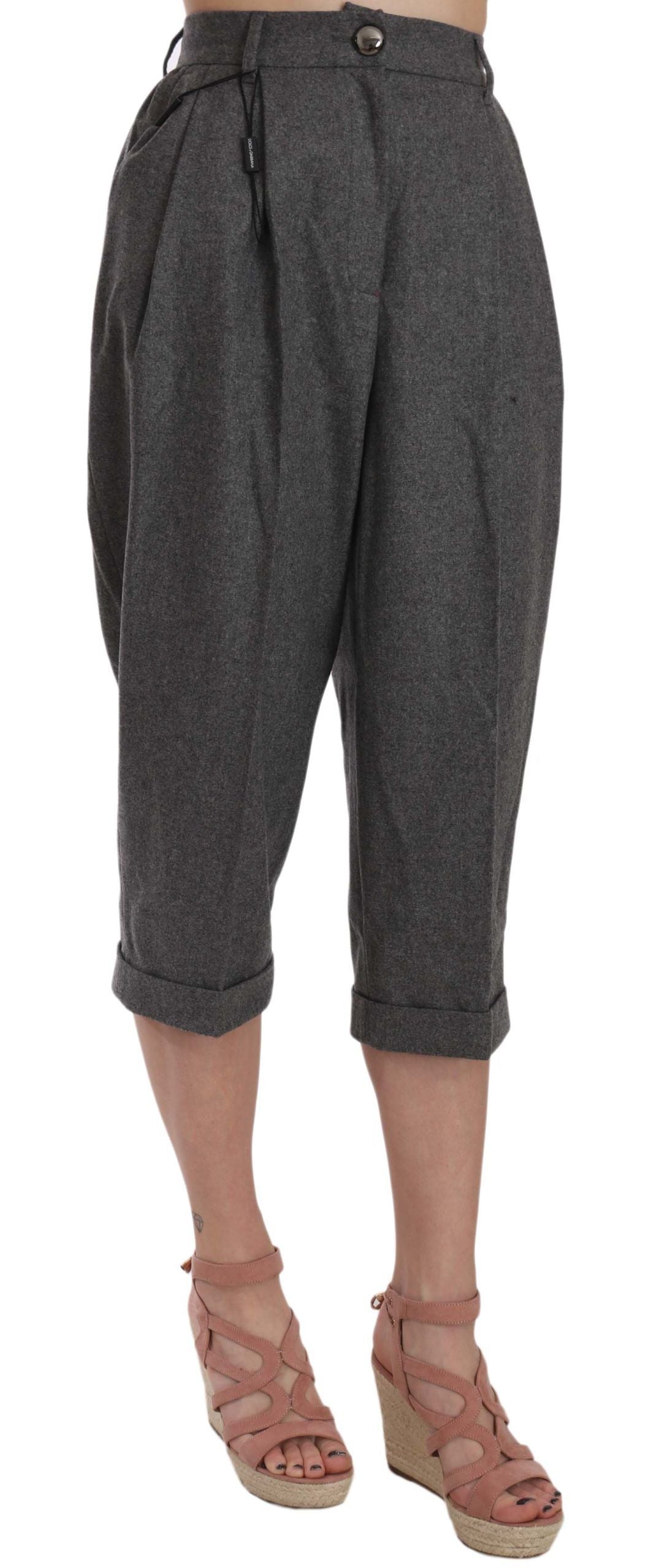 Pantaloni cropped in lana Dolce &amp; Gabbana con pieghe