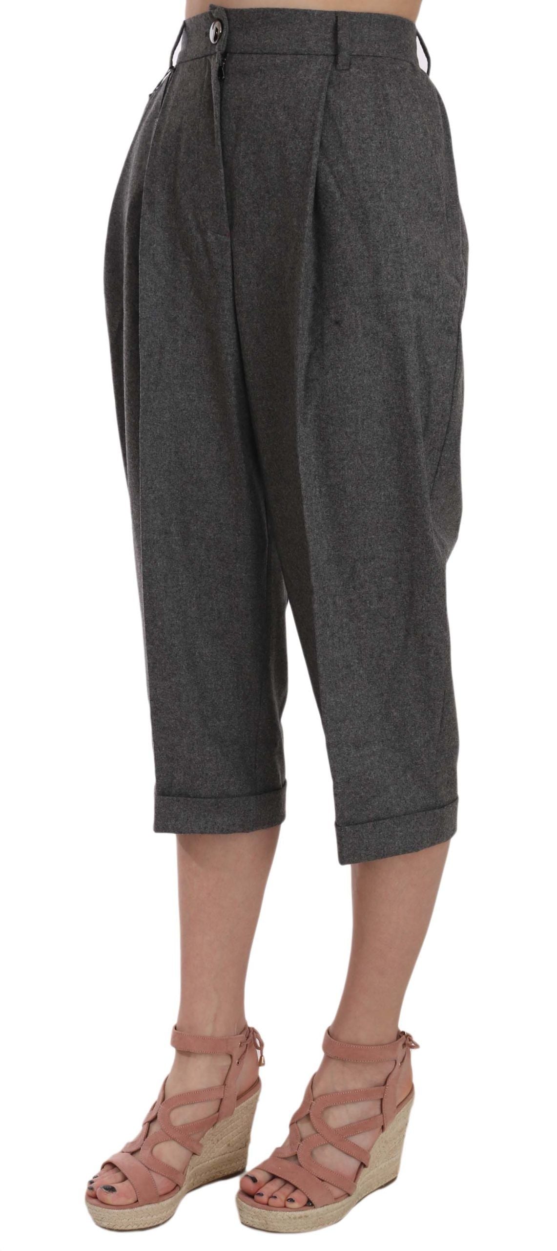 Pantaloni cropped in lana Dolce &amp; Gabbana con pieghe