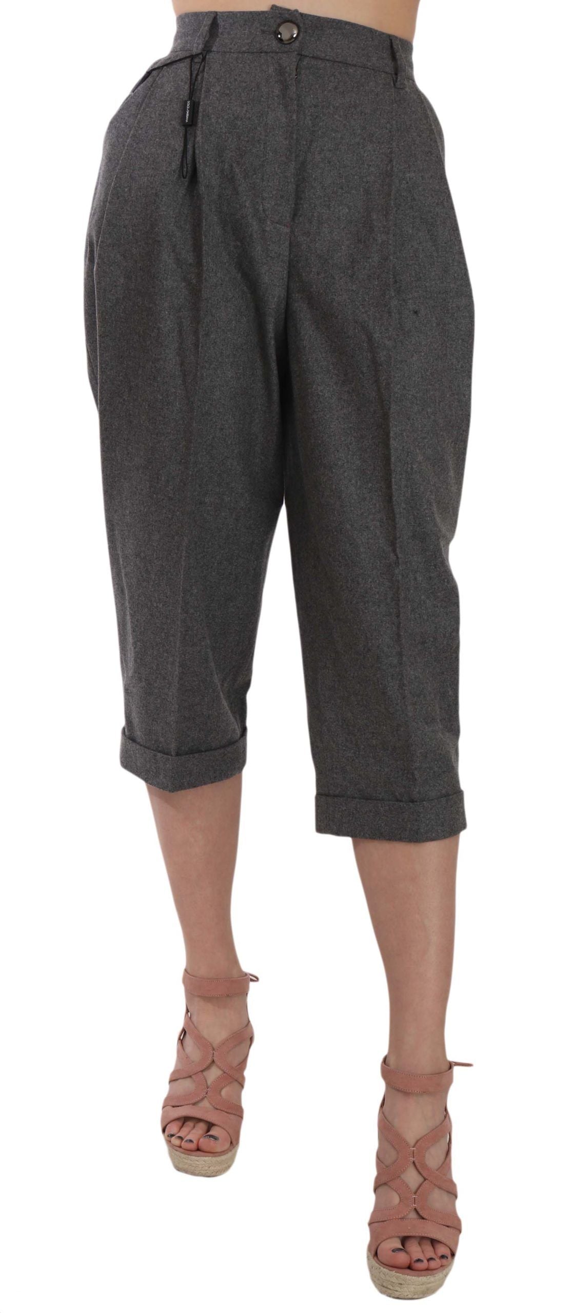 Pantaloni cropped in lana Dolce &amp; Gabbana con pieghe