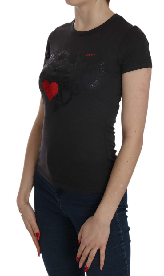 Maglietta casual a maniche corte con stampa Exte Black Hearts