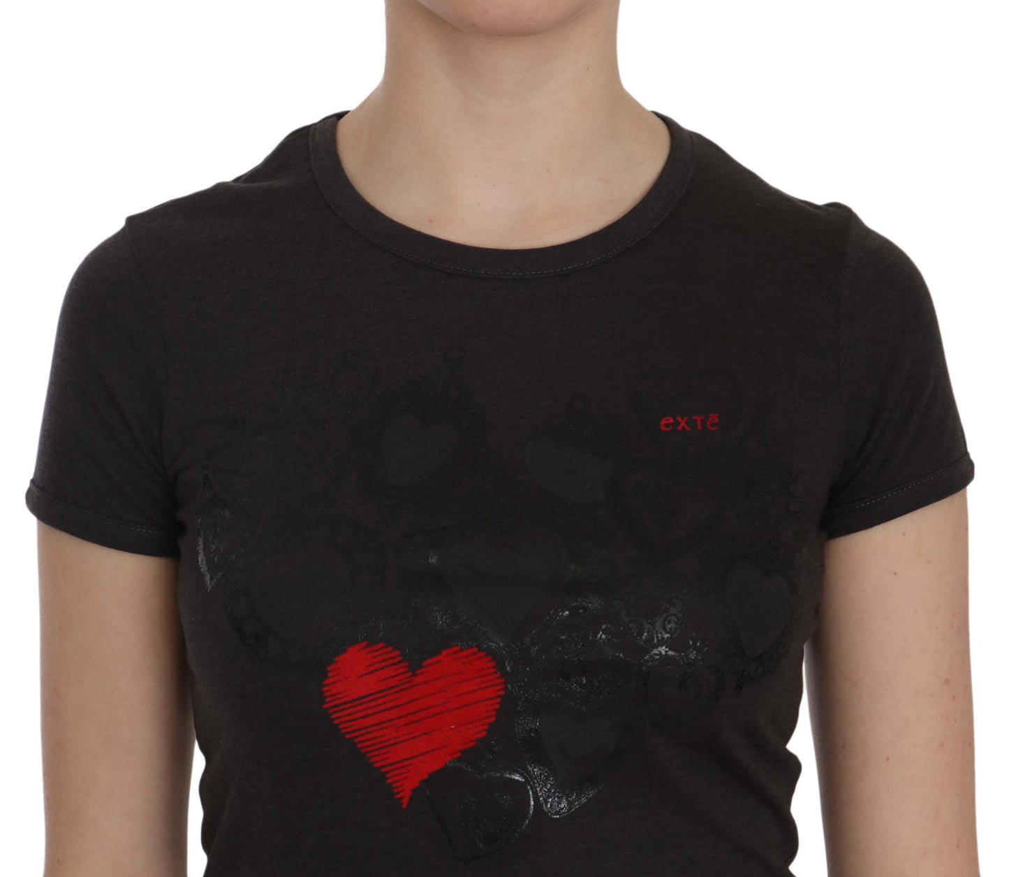Maglietta casual a maniche corte con stampa Exte Black Hearts